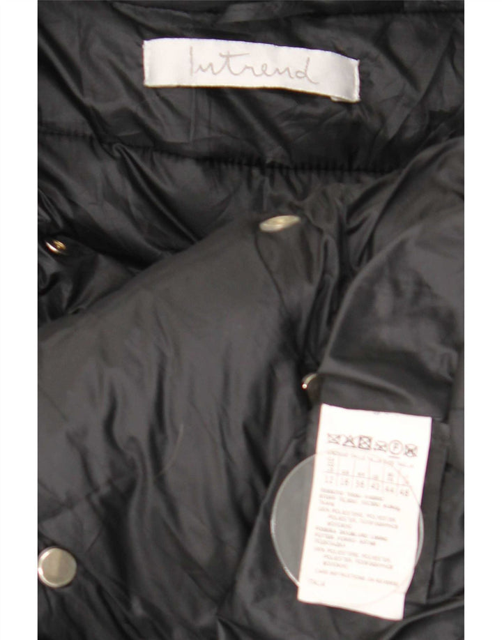 Intrend Manteau rembourré à double boutonnage pour femme UK 16 Large Noir Polyester