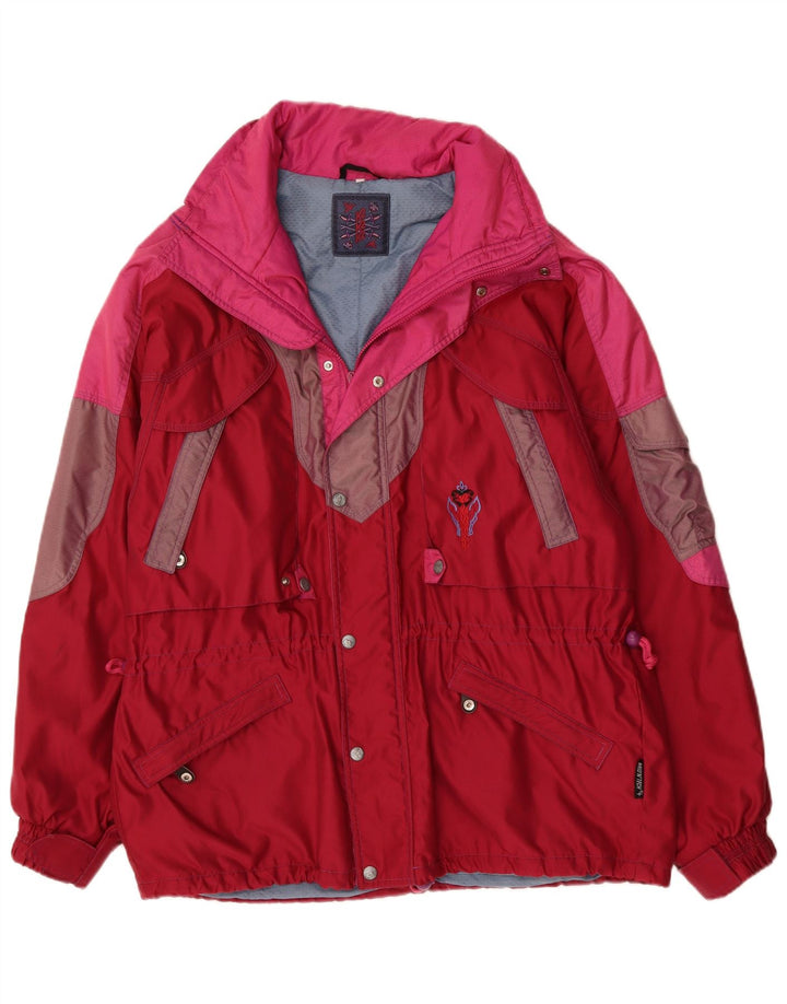 VINTAGE Veste de ski homme UK 44 2XL Rouge Colourblock