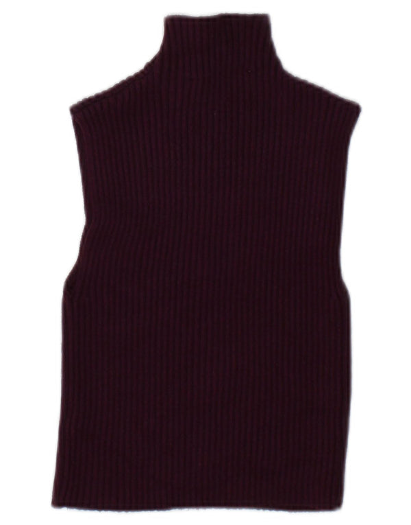 Zara Womens Crop Vest Top UK 10 Petite Viscose Bordeaux