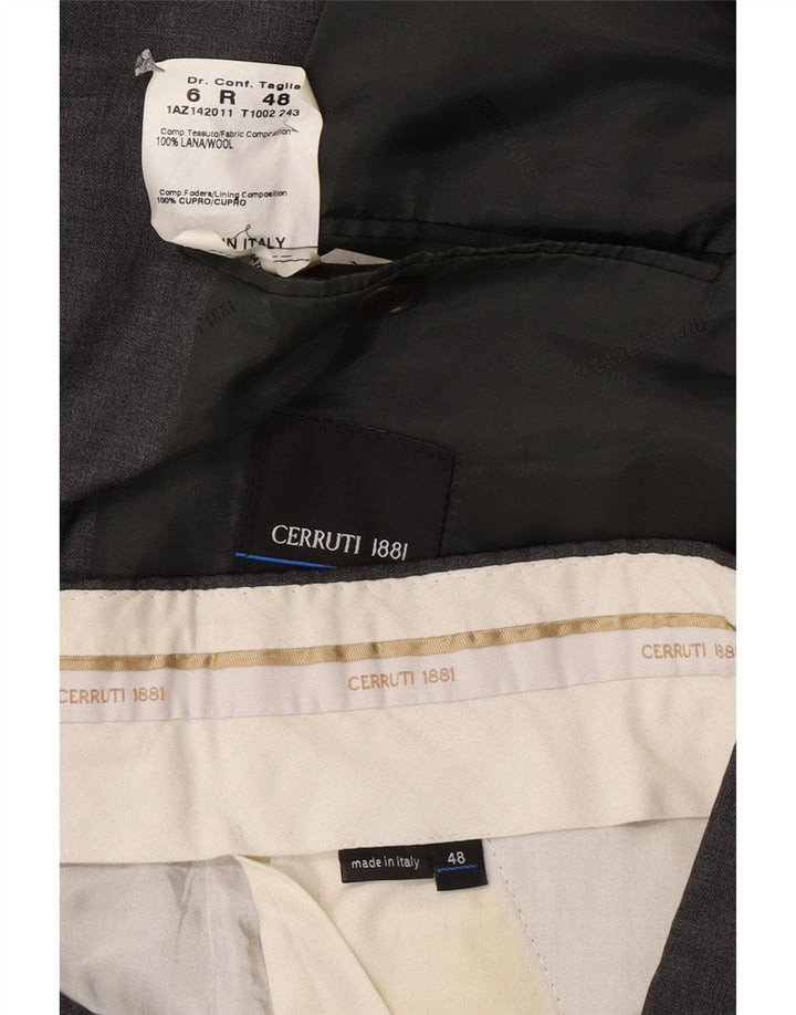 Cerruti 1881 Costume 2 pièces 3 boutons pour homme IT 48 Medium W34 L32 Gris Coton