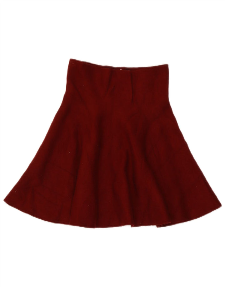 Zara Femme Jupe Évasée En Tricot Small W26 Bordeaux