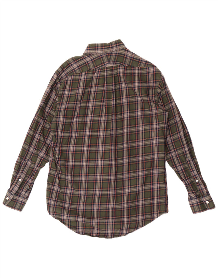 Lands End Chemise à carreaux pour hommes Taille 15 Chèque vert moyen