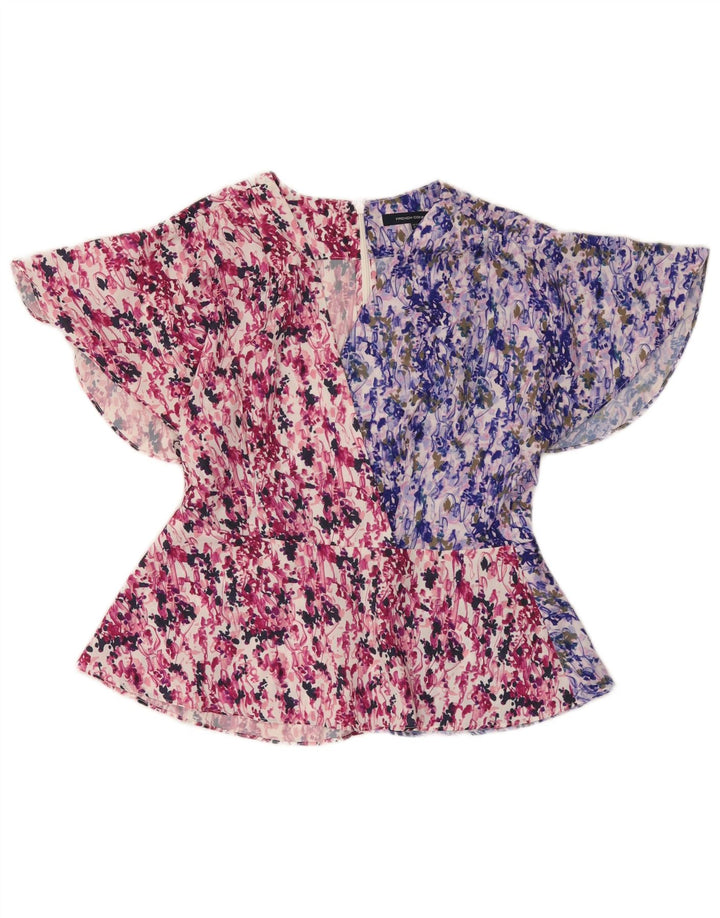 French Connection Haut Chemisier Femme UK 12 Moyen Multicolore
