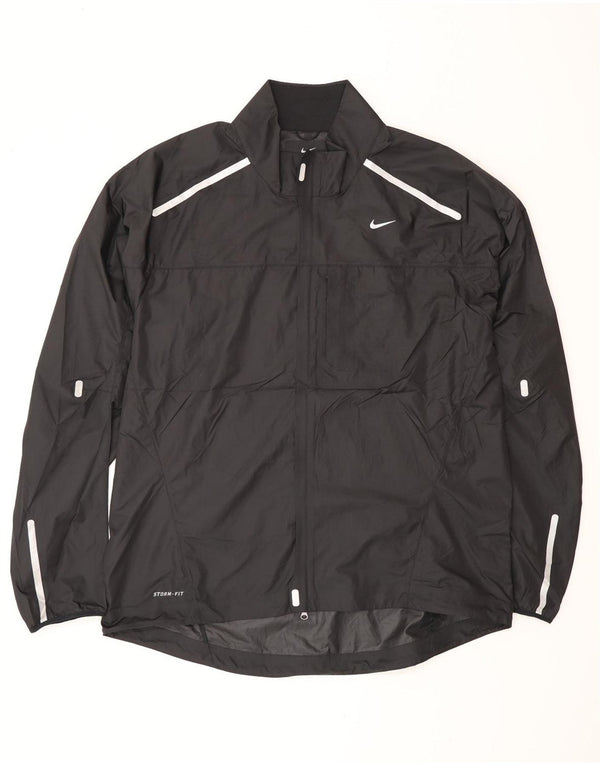Nike Mens Storm-Fit Rain Jacket UK 42 XL Black Polyester