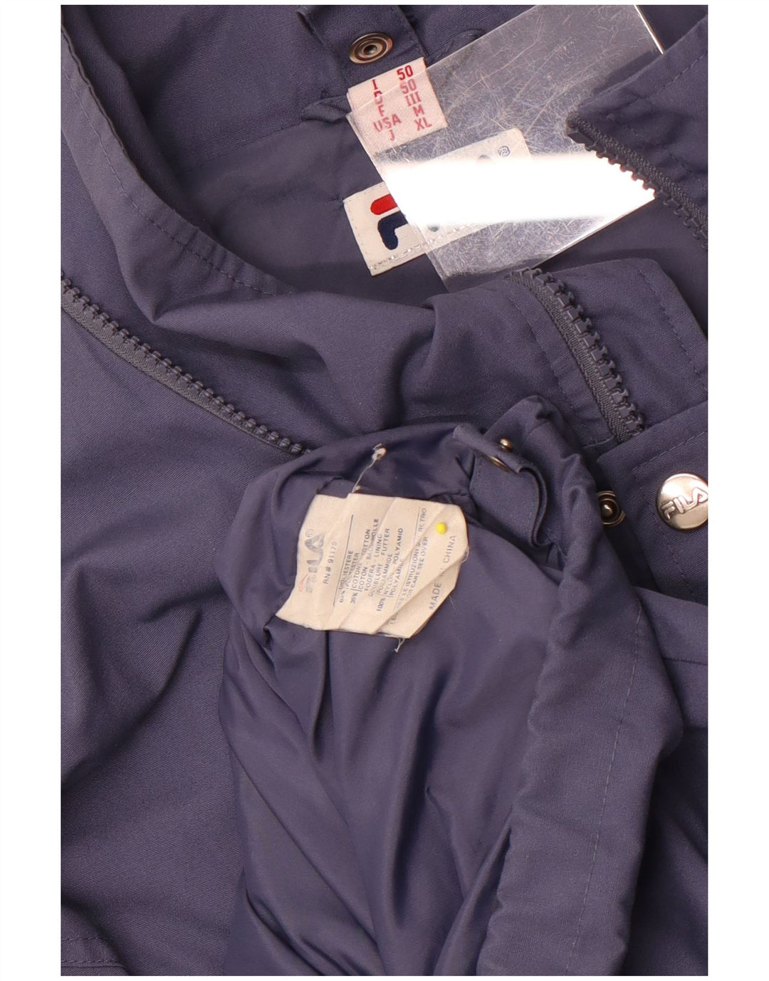 Fila Veste de Pluie Homme IT 50 Large Bleu Marine Polyester