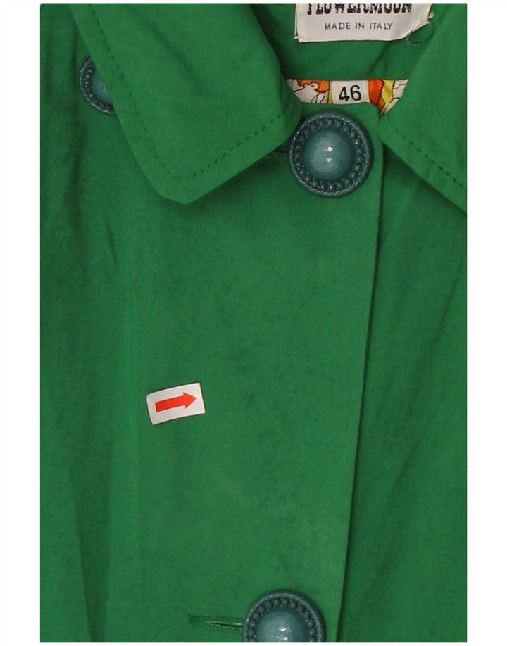 VINTAGE Womens Oversized Overcoat EU 46 XL Green Viscose