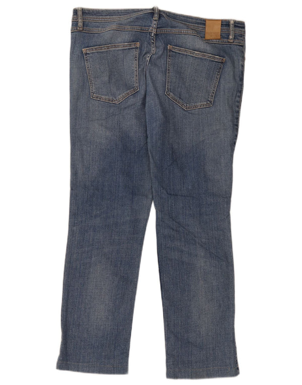 Zara Jean droit vieilli pour femme EU 42 Large W32 L26 Bleu