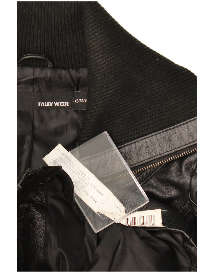 Tally Weil Veste en cuir pour femme UK 6 XS Cuir noir