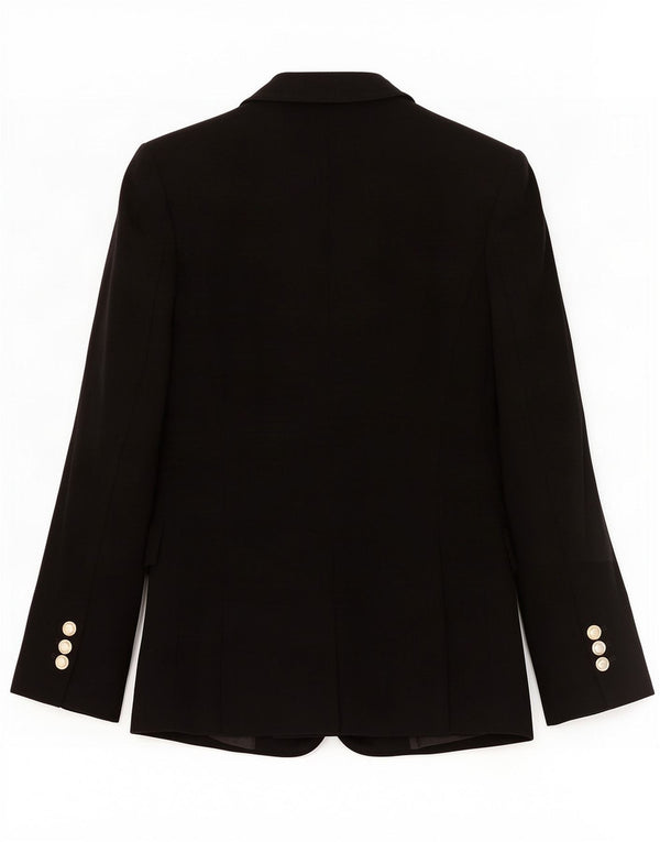 Zara Veste blazer à 2 boutons pour femme UK 6 XS Noir Polyester