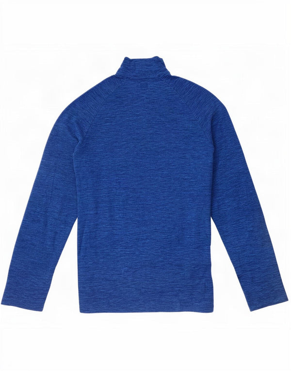 Mountain Warehouse Pull Polaire à Col Zippé Homme Bleu Moyen Moucheté