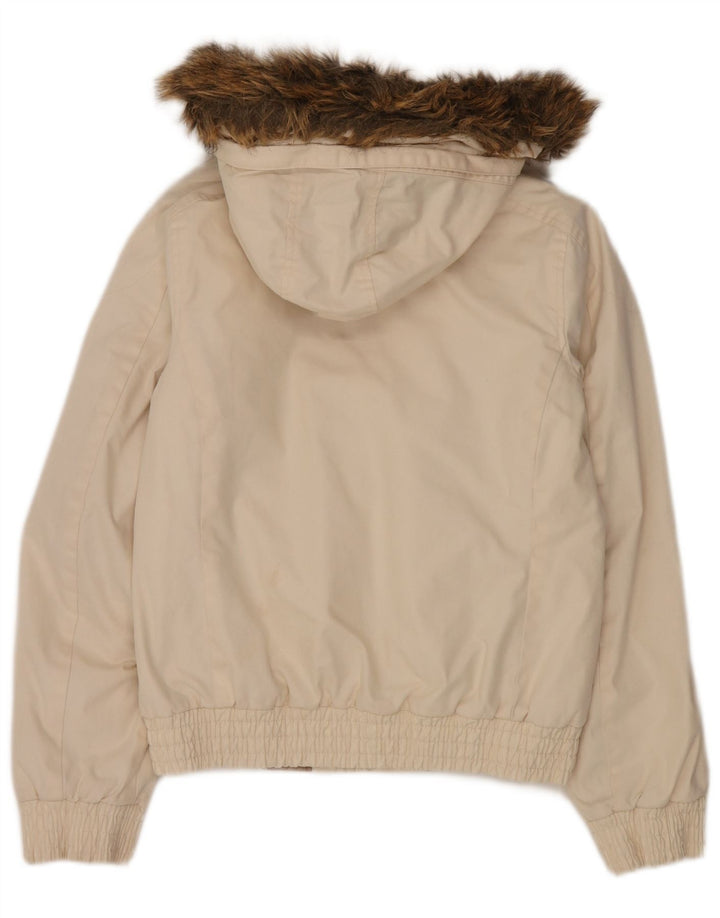 Puma Veste bomber à capuche pour femme UK 6 XS Blanc cassé