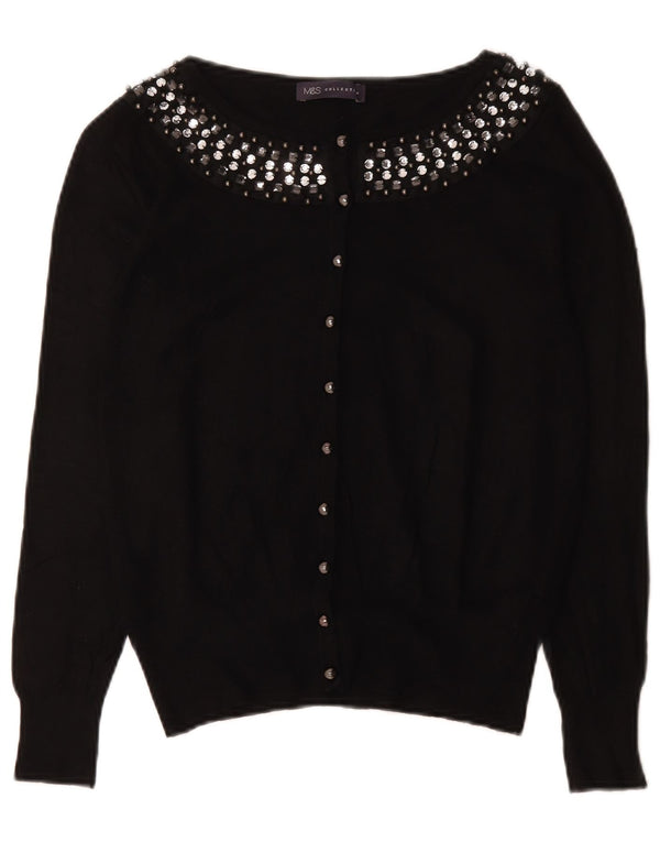 Marks & Spencer Cardigan pour femme en coton noir moyen UK 12