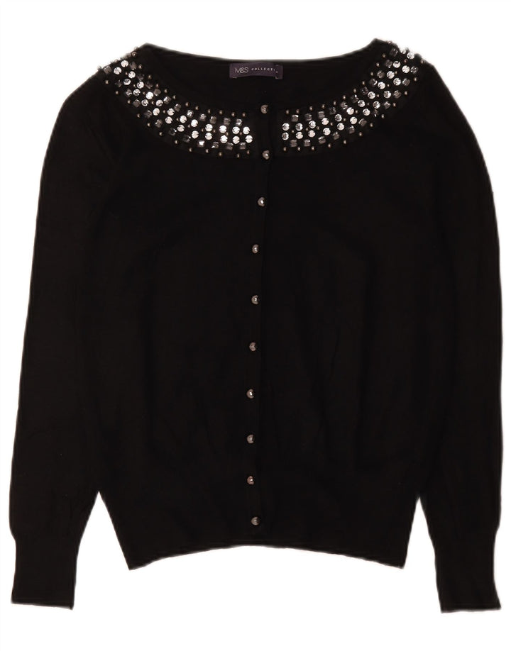Marks & Spencer Cardigan pour femme en coton noir moyen UK 12
