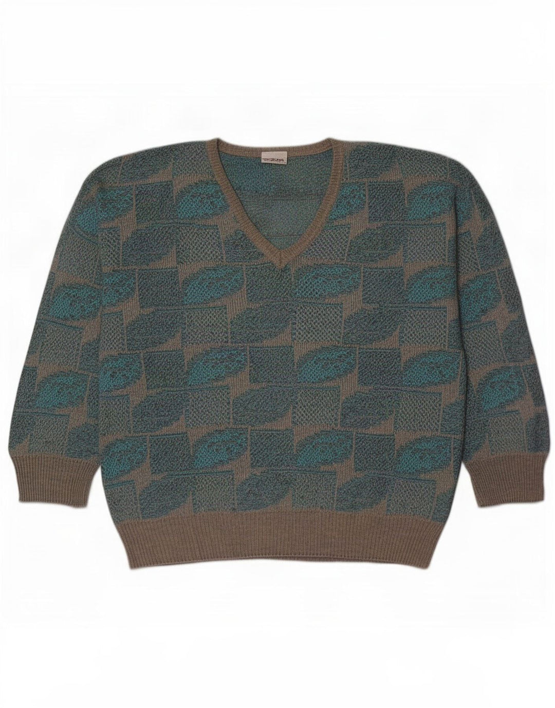 Fiume Pull Col V Homme IT 50 Bleu Moyen Géométrique