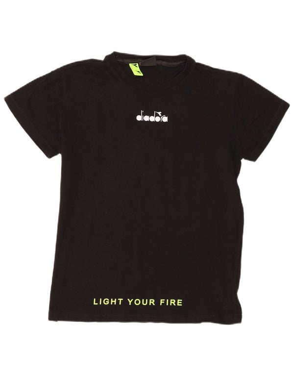 Diadora T-Shirt Graphique Garçon 13-14 ans Noir Coton
