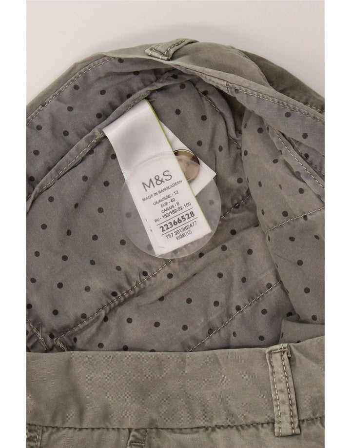 Marks & Spencer Short chino pour femme UK 12 Medium W32 Kaki Coton