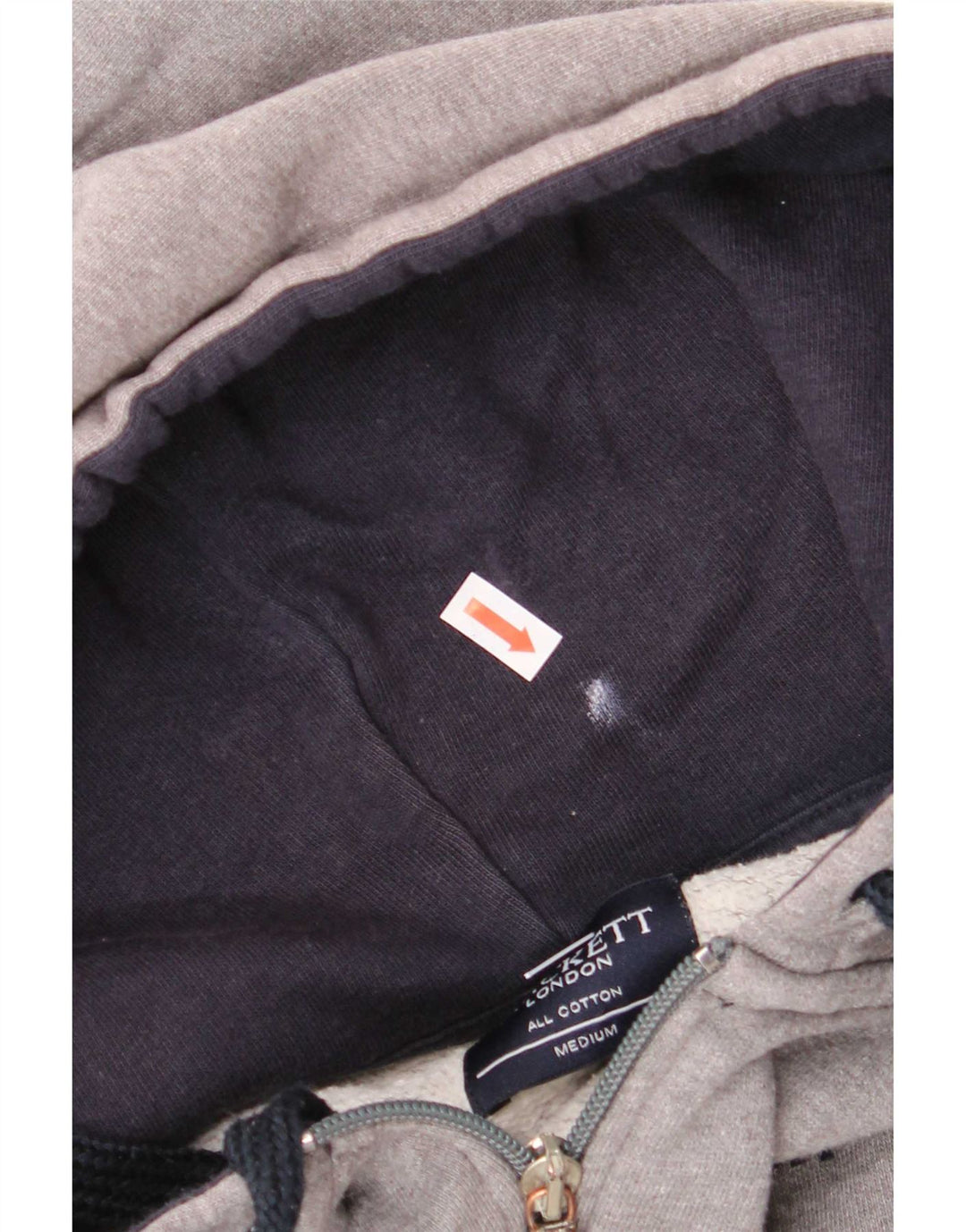 Hackett Pull à capuche zippé pour homme en coton gris moyen