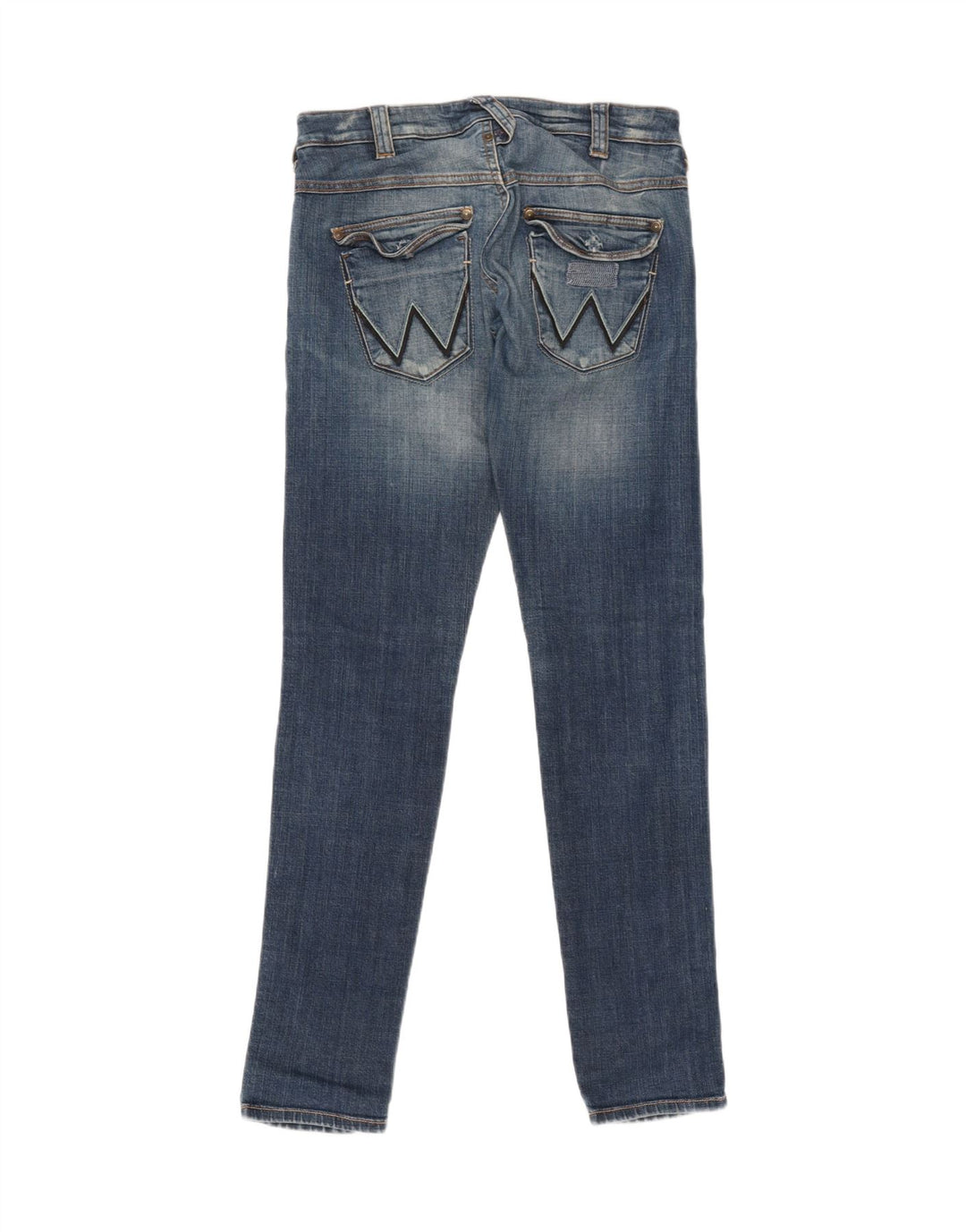 WRANGLER Womens Jamie Slim Jeans W27 L34 Blue Cotton Vintage Wrangler and Second-Hand Wrangler from Messina Hembry 