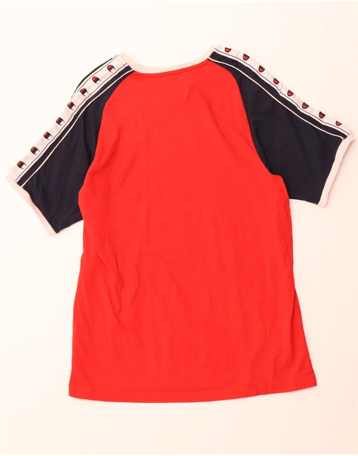 CHAMPION T-Shirt Graphique Homme 2XL Rouge Colorblock Coton