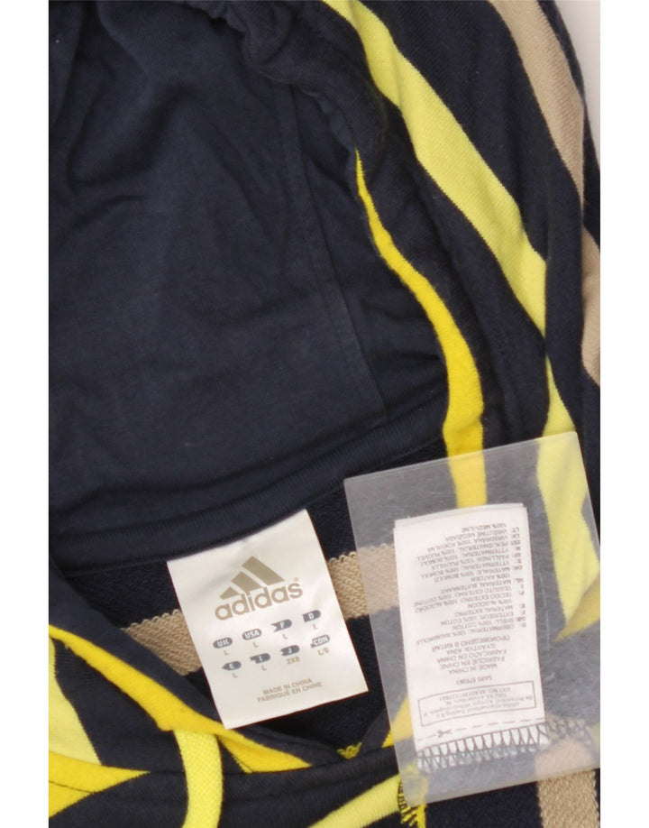 ADIDAS Pull à capuche pour homme en coton rayé multicolore