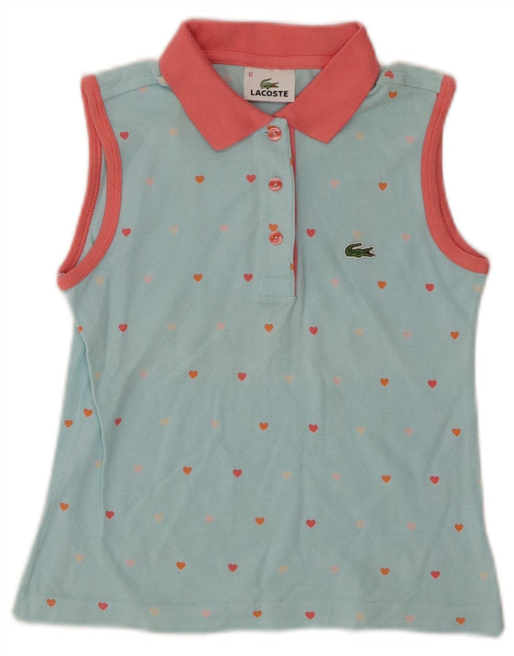 Lacoste Polo à motif abstrait fille 11-12 ans Bleu Colourblock
