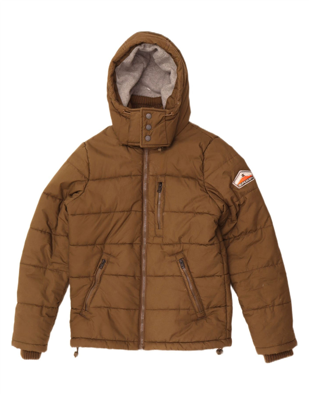 Superdry Veste matelassée à capuche pour hommes UK 38 Medium Kaki Polyester