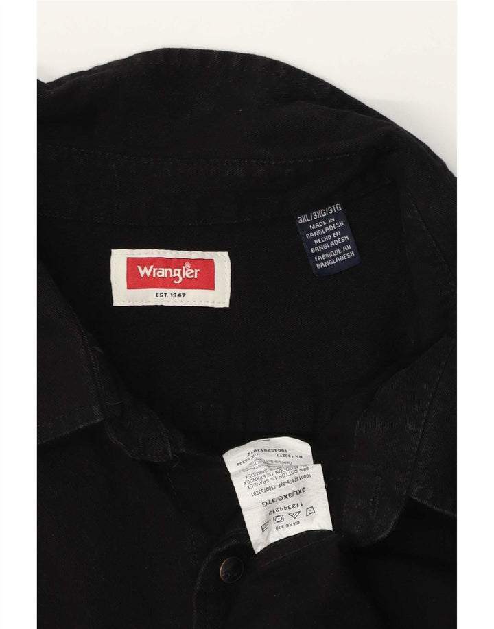 Wrangler Chemise en jean western pour homme 3XL en coton noir