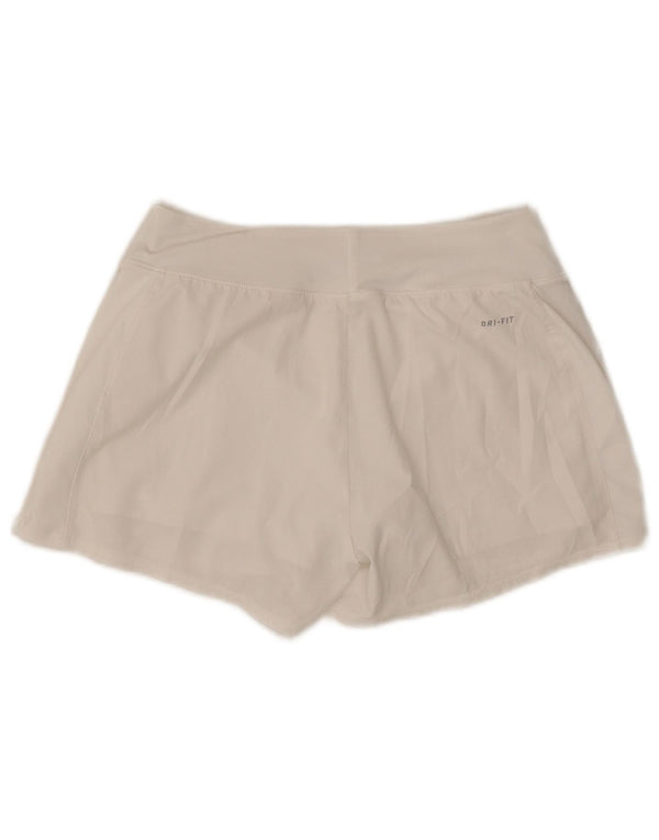 Nike Short de sport Dri Fit pour femme UK 10 Petit Blanc