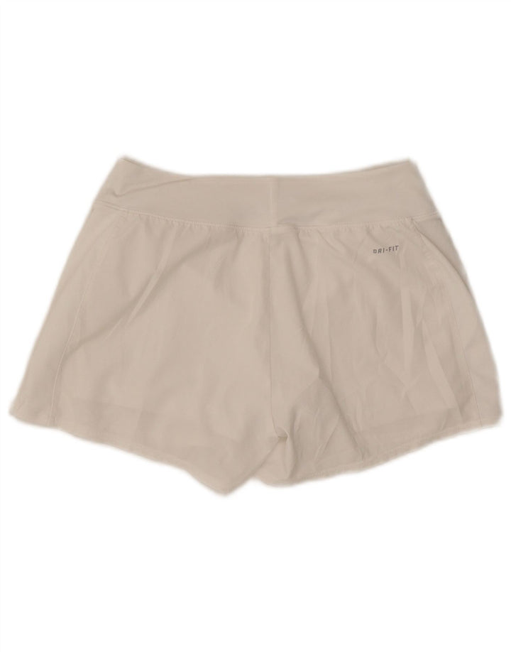 Nike Short de sport Dri Fit pour femme UK 10 Petit Blanc