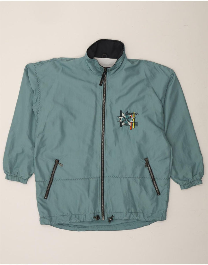 LOFFLER Mens Loose Fit Tracksuit Top Jacket Small Blue Polyamide Vintage Loffler and Second-Hand Loffler from Messina Hembry 