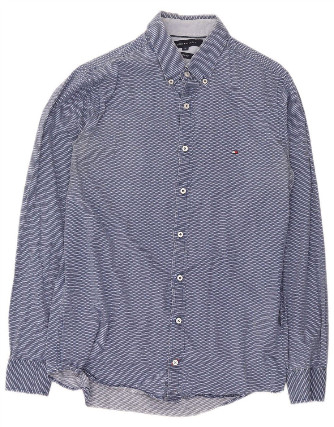 Tommy Hilfiger Chemise Slim Fit Homme Bleu Moyen à Pois Coton