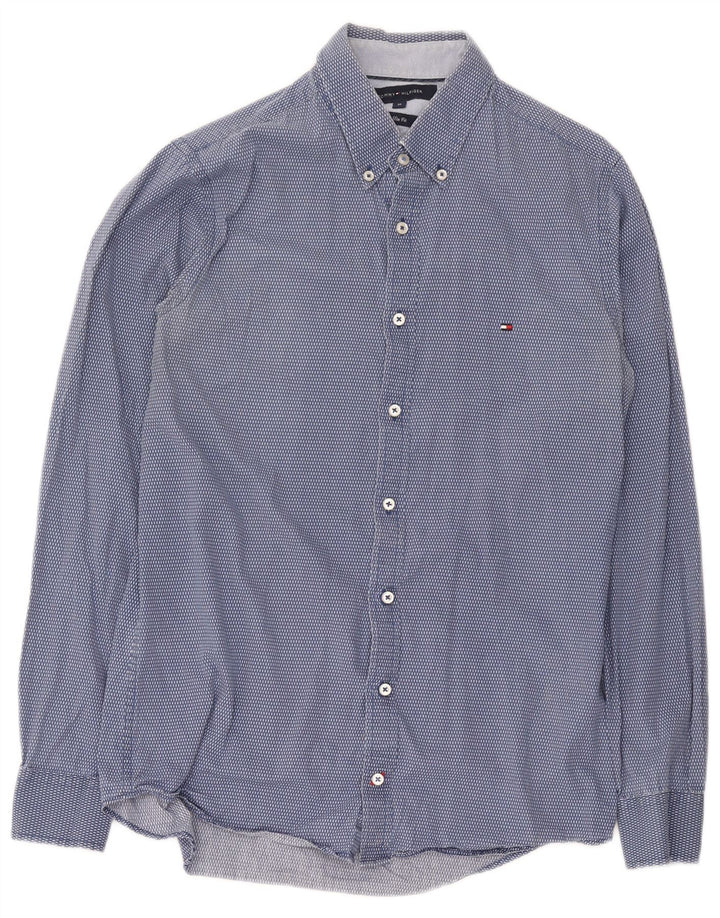 Tommy Hilfiger Chemise Slim Fit Homme Bleu Moyen à Pois Coton