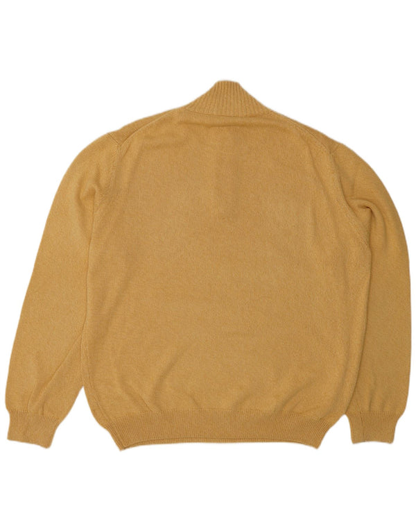 Henry Cottons Pull à col zippé pour homme en coton jaune Taille L