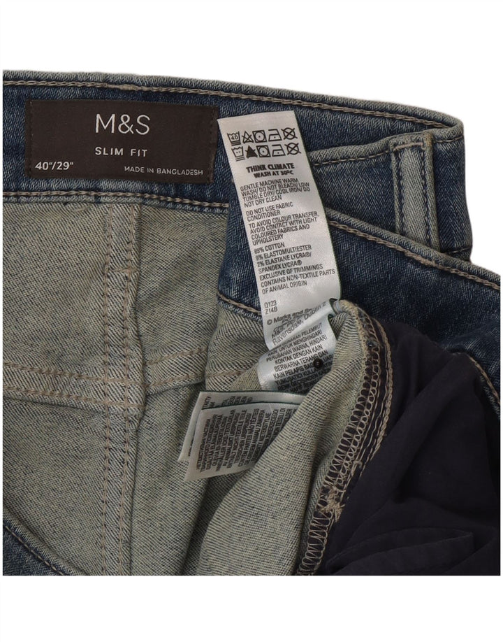 Marks & Spencer Jean Slim Homme W40 L29 Bleu Coton