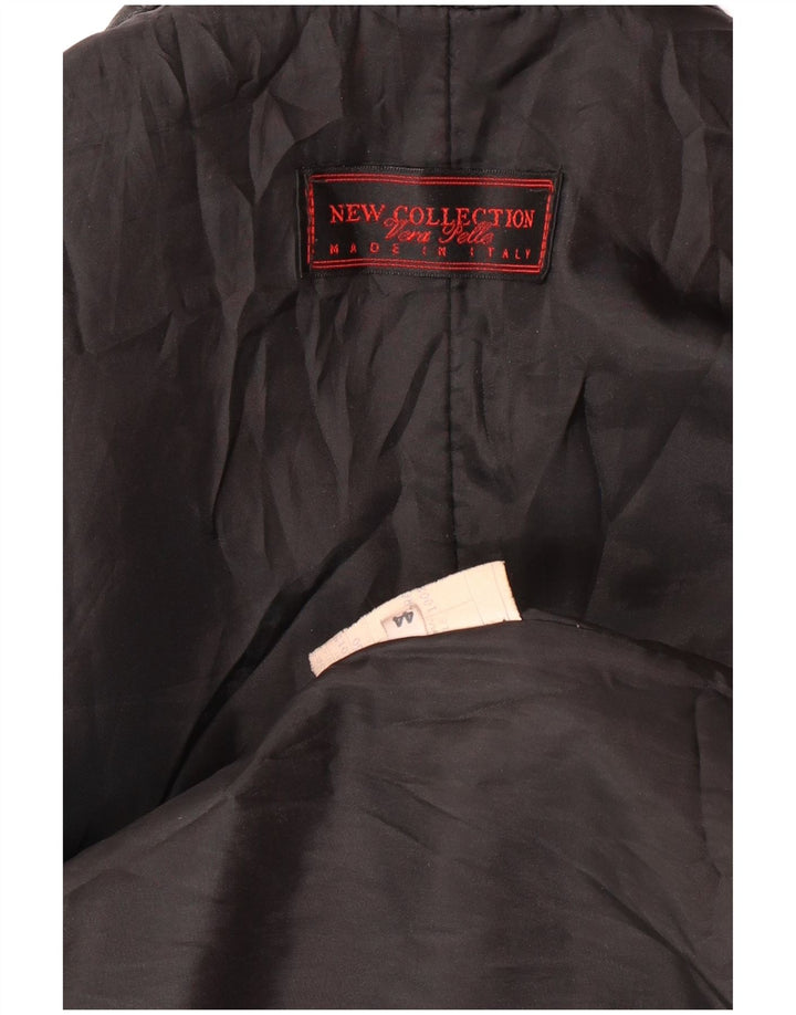NOUVELLE COLLECTION Manteau en Cuir Femme IT 44 Cuir Noir Moyen