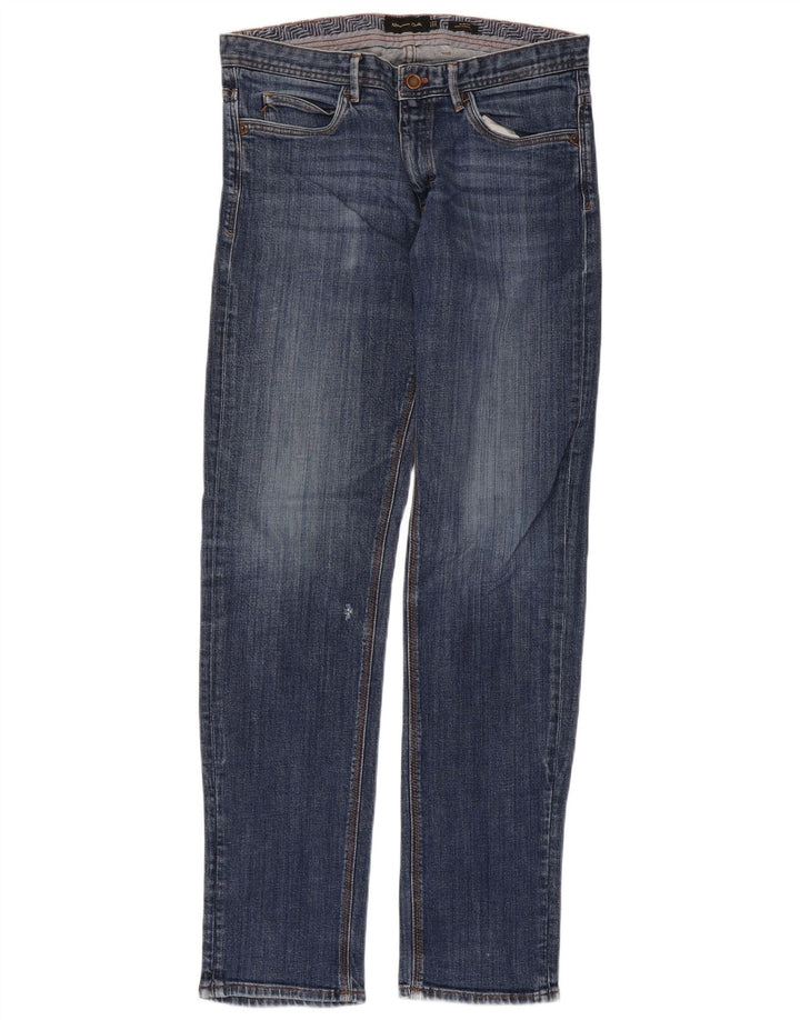 Massimo Dutti Jean slim pour homme EU 42 Large W32 L32 Bleu