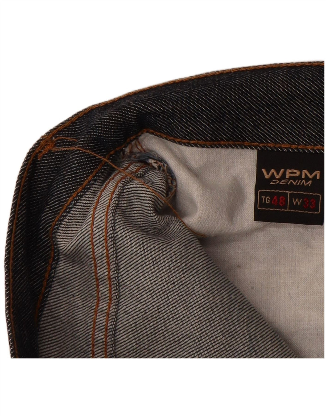 WAMPUM Jean droit homme IT 48 Medium W33 L35 bleu marine coton