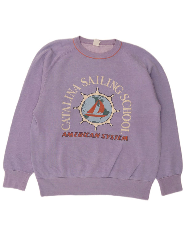 vintage Femmes Graphique Sweatshirt Jumper UK 18 XL Violet