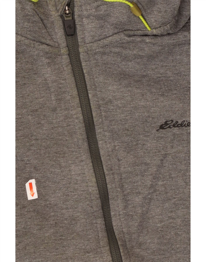 EDDIE BAUER Pull à capuche zippé pour homme Large Gris Polyester