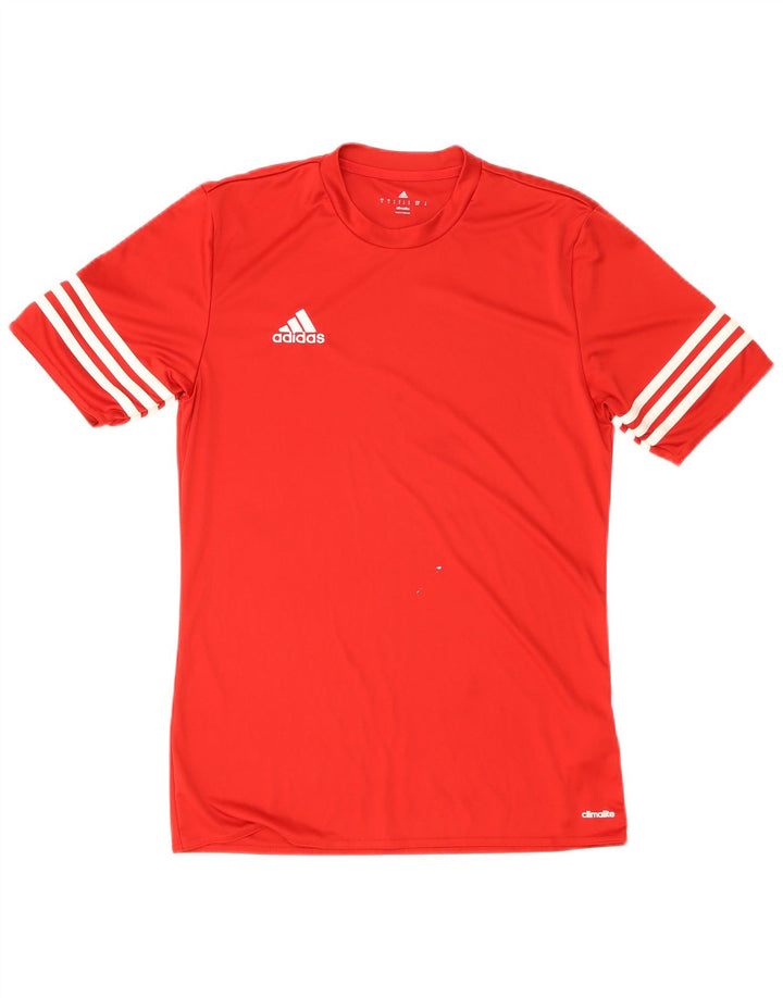 Adidas Hommes Climalite T-Shirt Haut Petit Rouge Polyester