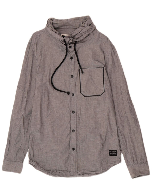 Jack & Jones Chemise Col Roulé Homme Petit Gris Coton