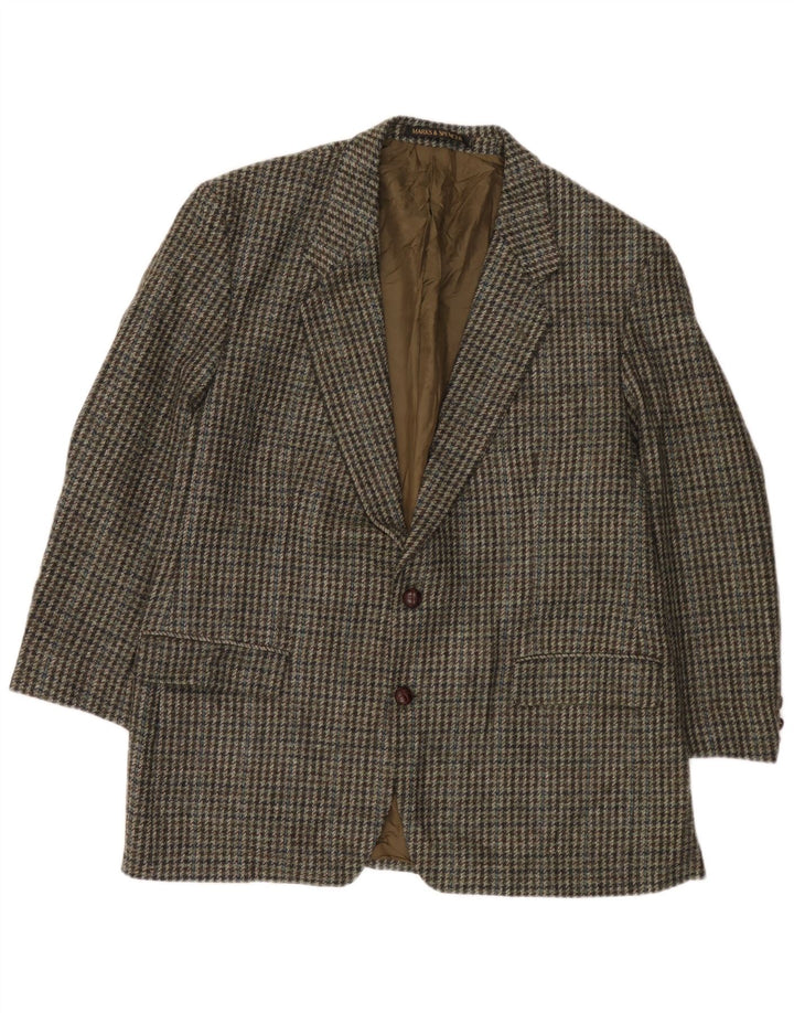 Marks & Spencer Veste blazer St. Michael pour homme UK 44 XL pied-de-poule vert