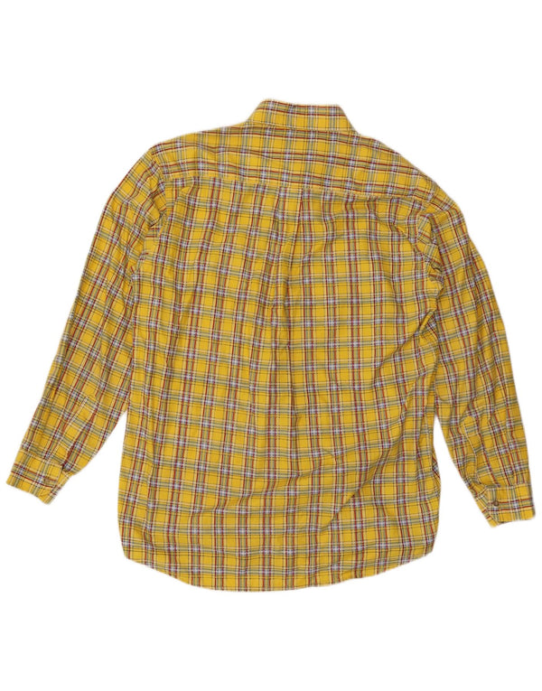 chemise homme vintage XL Coton à carreaux jaunes