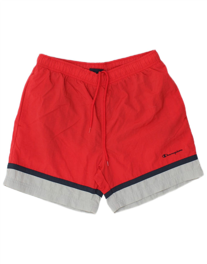 Champion Short de Sport Homme Rouge Moyen Colourblock
