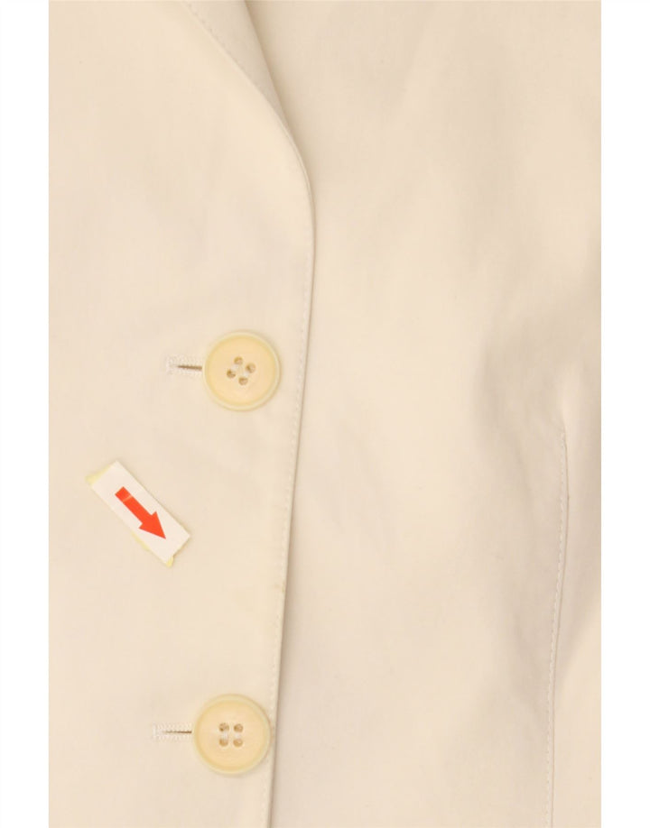 EMPORIO ARMANI Veste Blazer 3 Boutons Femme IT 44 Coton Blanc Cassé Moyen