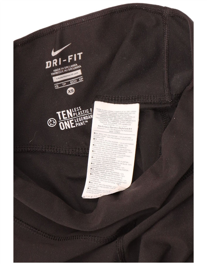 Nike Legging Capri Dri Fit Femme UK 6 XS Noir Polyester