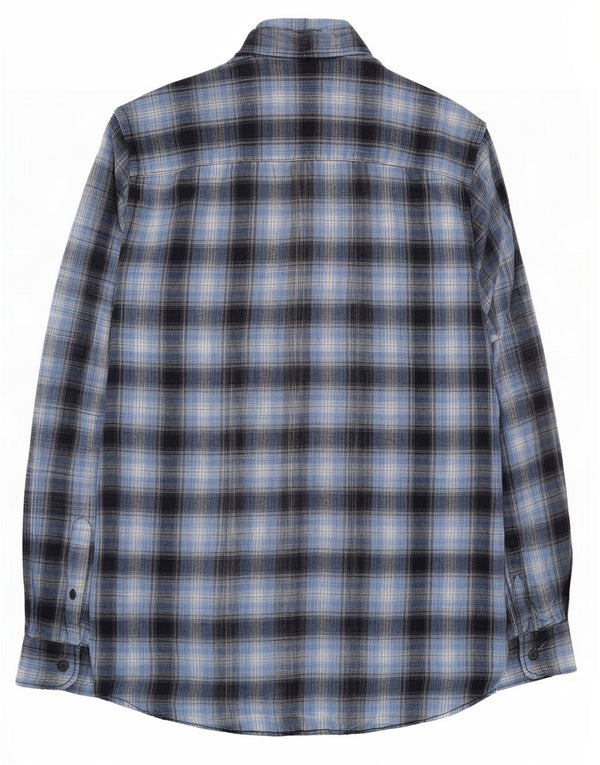 Camargue Chemise Flanelle Homme Bleu Moyen Carreaux Coton