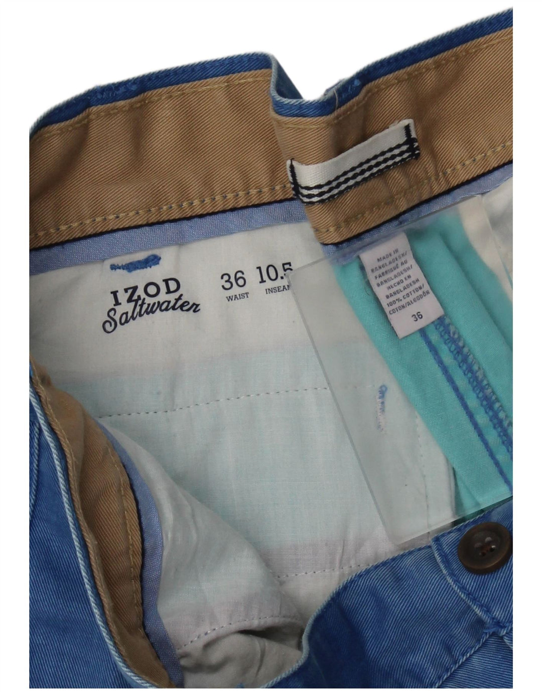IZOD Short Chino Homme Salt Water W36 Grand Bleu Tacheté Coton