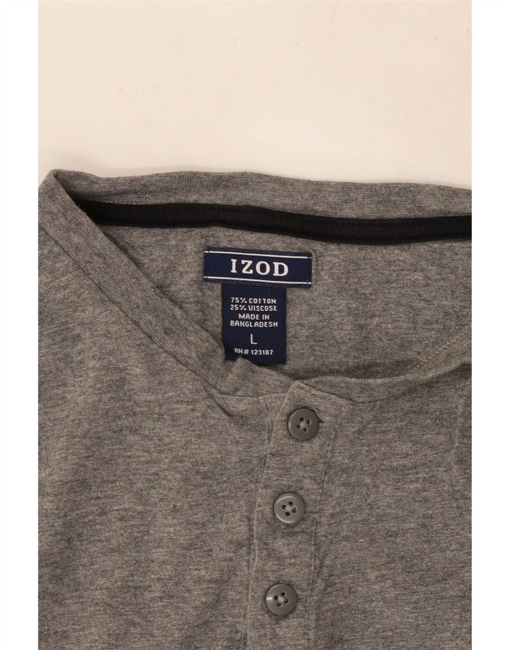 IZOD Haut Homme Manches Longues Grand Gris Coton