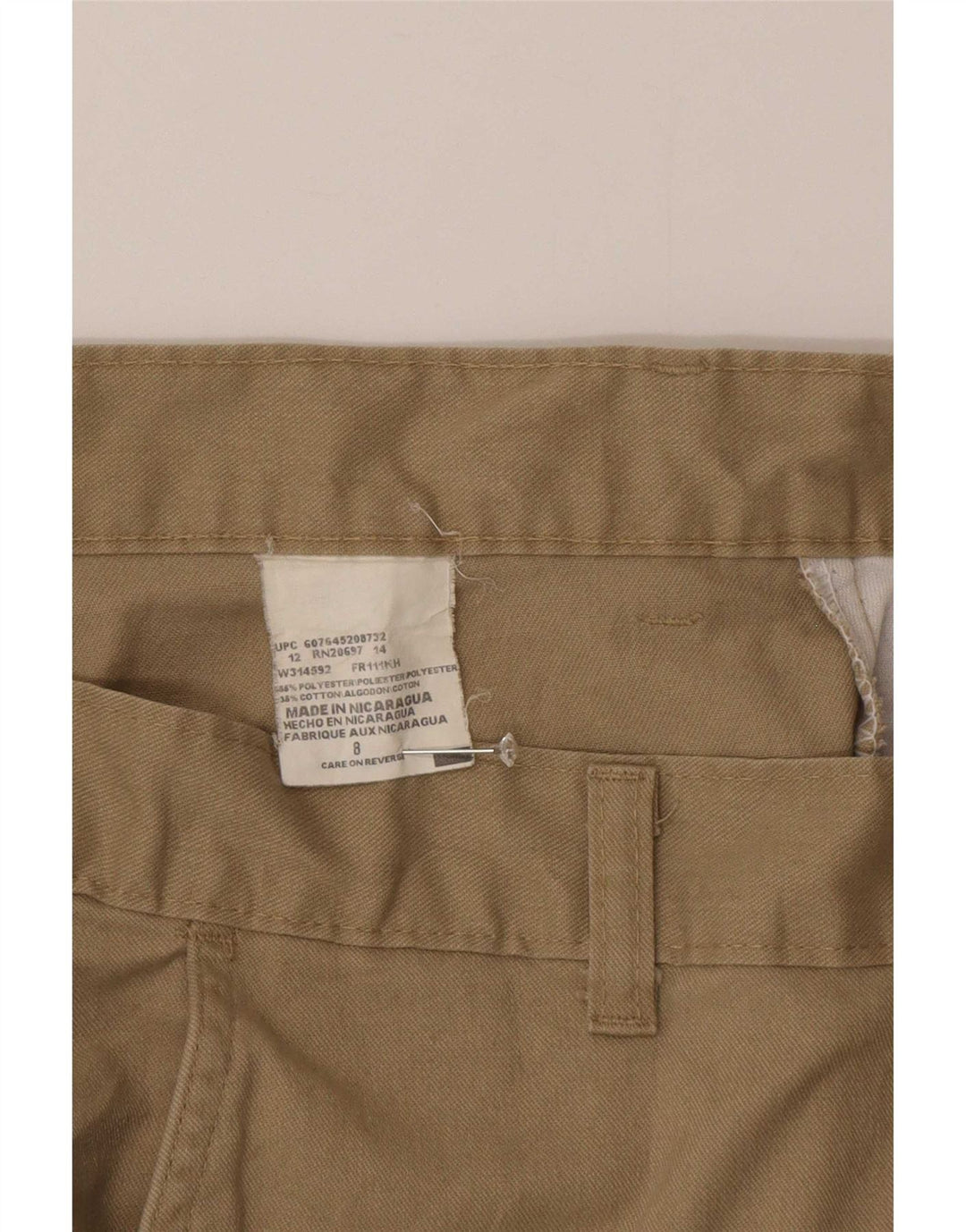 Dickies Short Chino Femme US 8 Medium W30 Kaki Coton